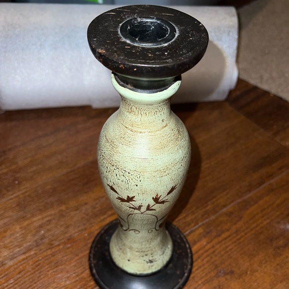 3/$15 Rustic Taper Candle Holder Painted Wooden - Picture 4 of 11